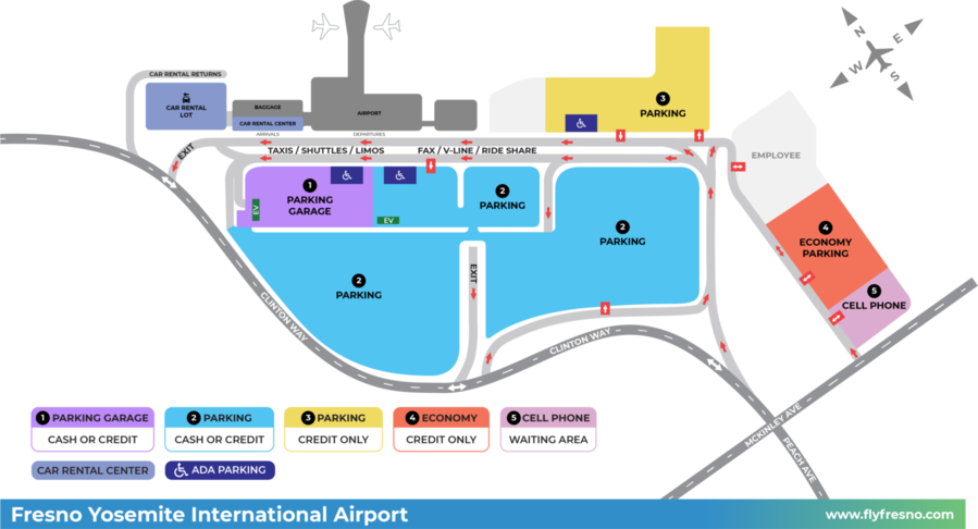 Fresno Yosemite Airport (FAT) Parking Deals, Rates from $4.95/day, Book ...